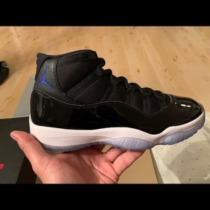 Jordan 11s Black/Concord-White aka Space Jams